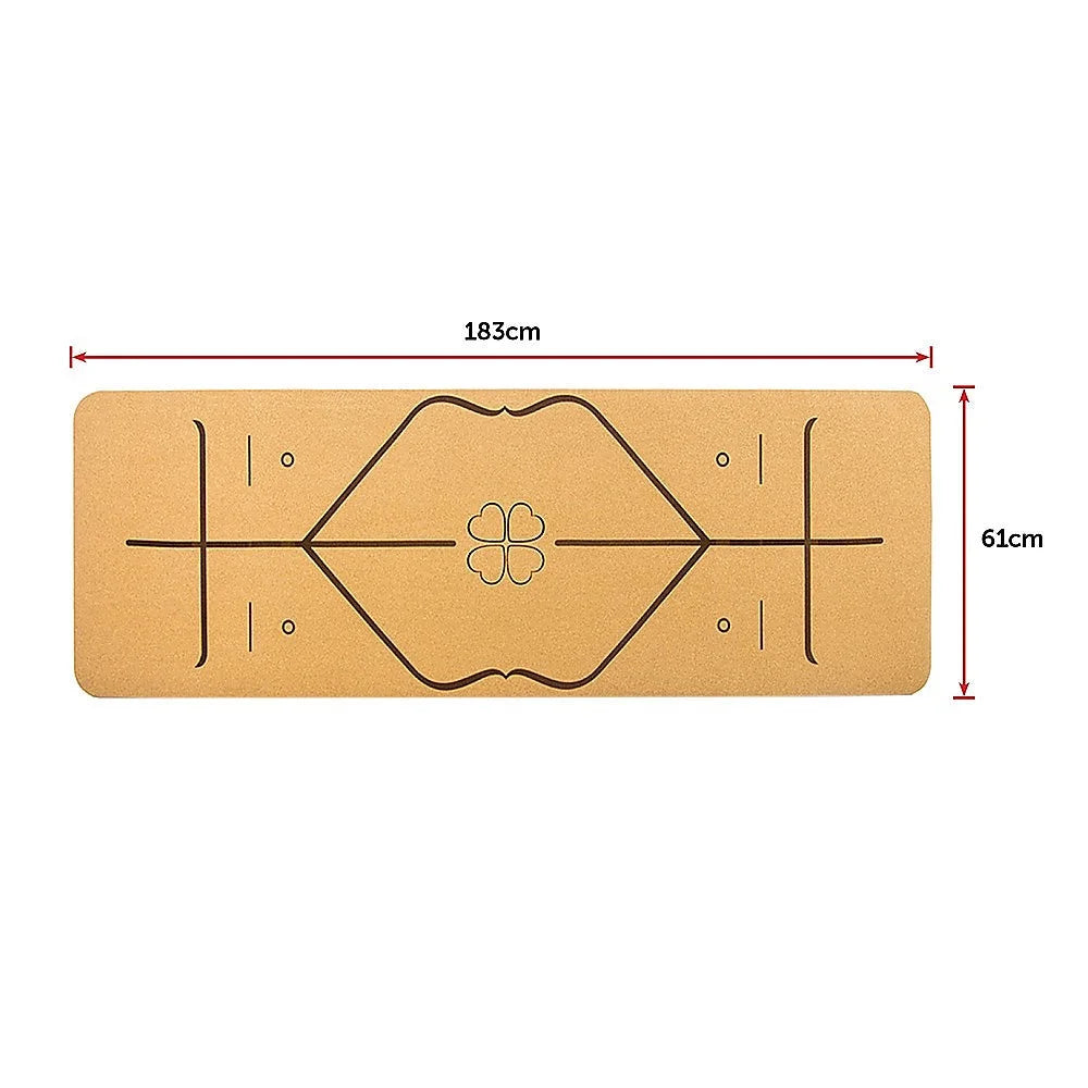 Yoga Mat Natural Cork TPE Sports Eco Friendly Exercise