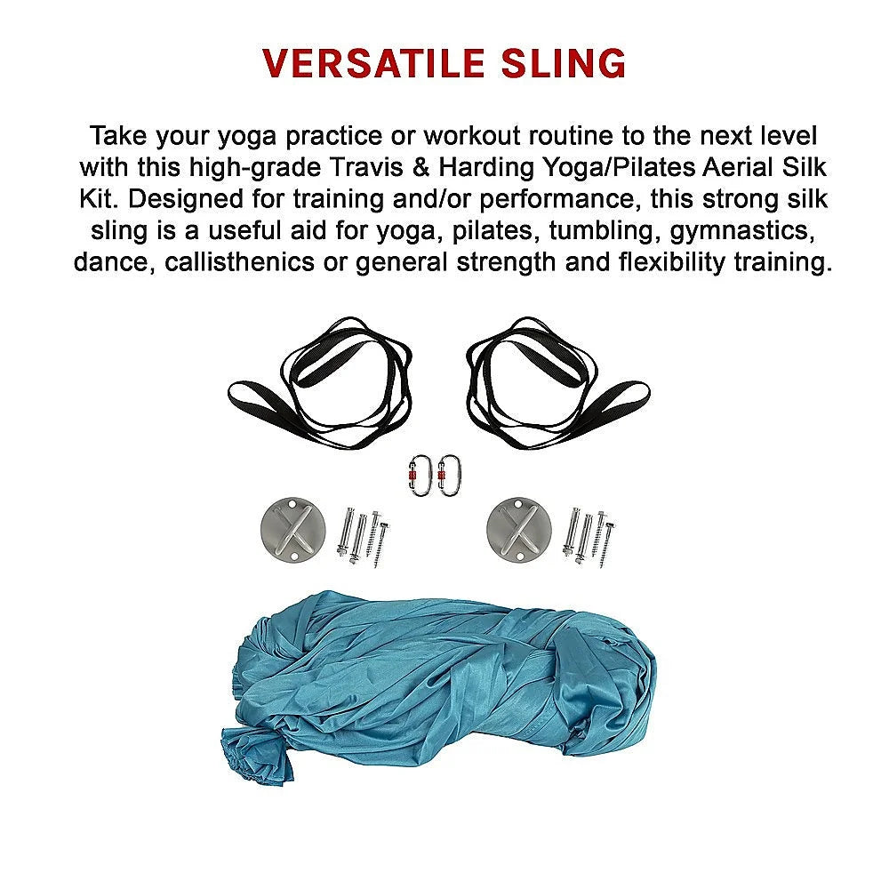 Yoga Pilates Aerial Silk Kit 5x2.8m Swing Anti-Gravity