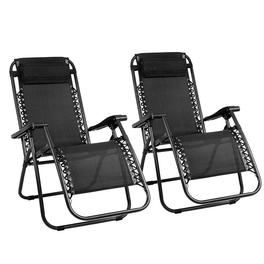 Zero Gravity Chairs Set of 2 Reclining Outdoor Furniture
