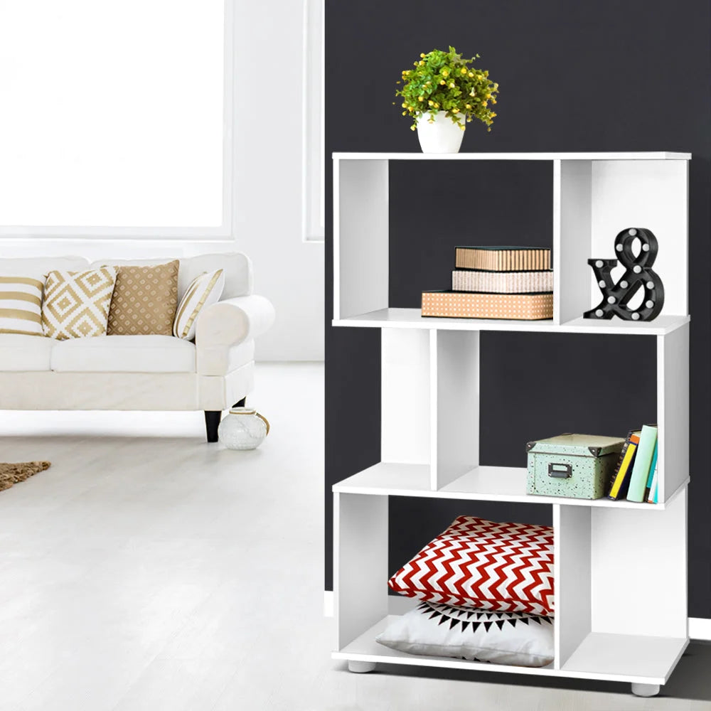White bookshelf with clean finish and fitted components