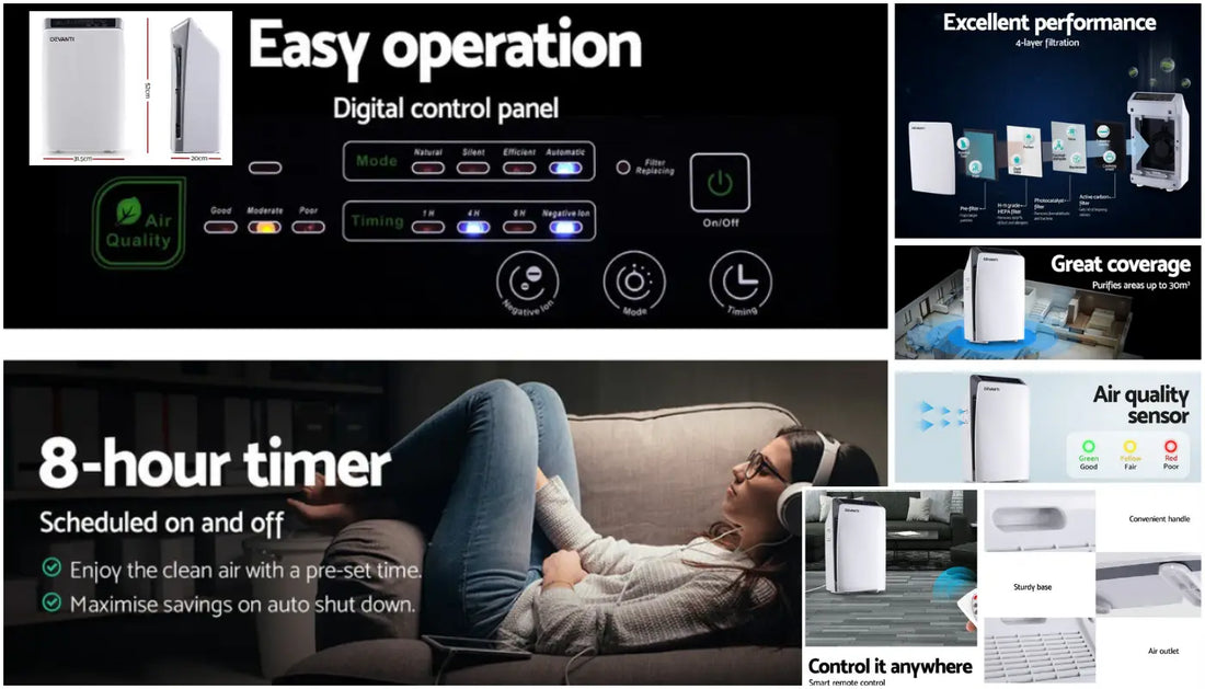 Air Purifier HEPA Filter Purifiers Home Freshener Carbon