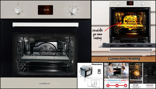 Built-in Oven Fan Forced 80L Stainless Steel - EuroChef