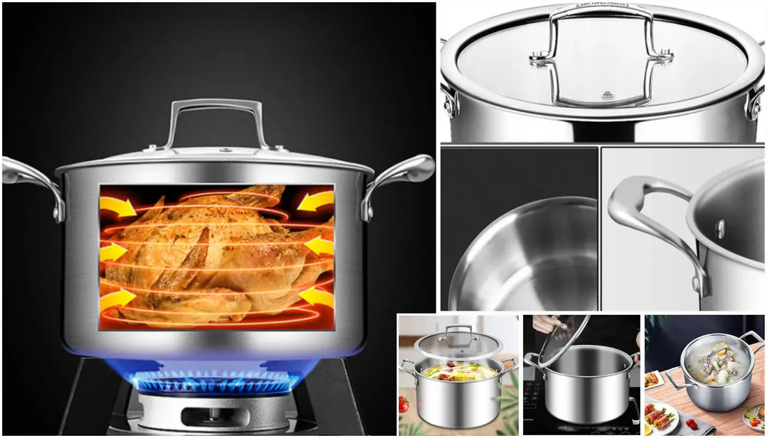 Stainless Steel Soup Pot 2X 26cm Stock Cooking Stockpot