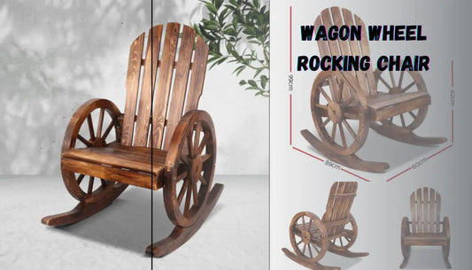 Bring Rustic Charm Home with a Wagon Wheel Rocking Chair