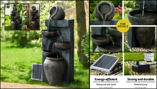 Bring Tranquility Home with a 5-Tier Solar Water Feature