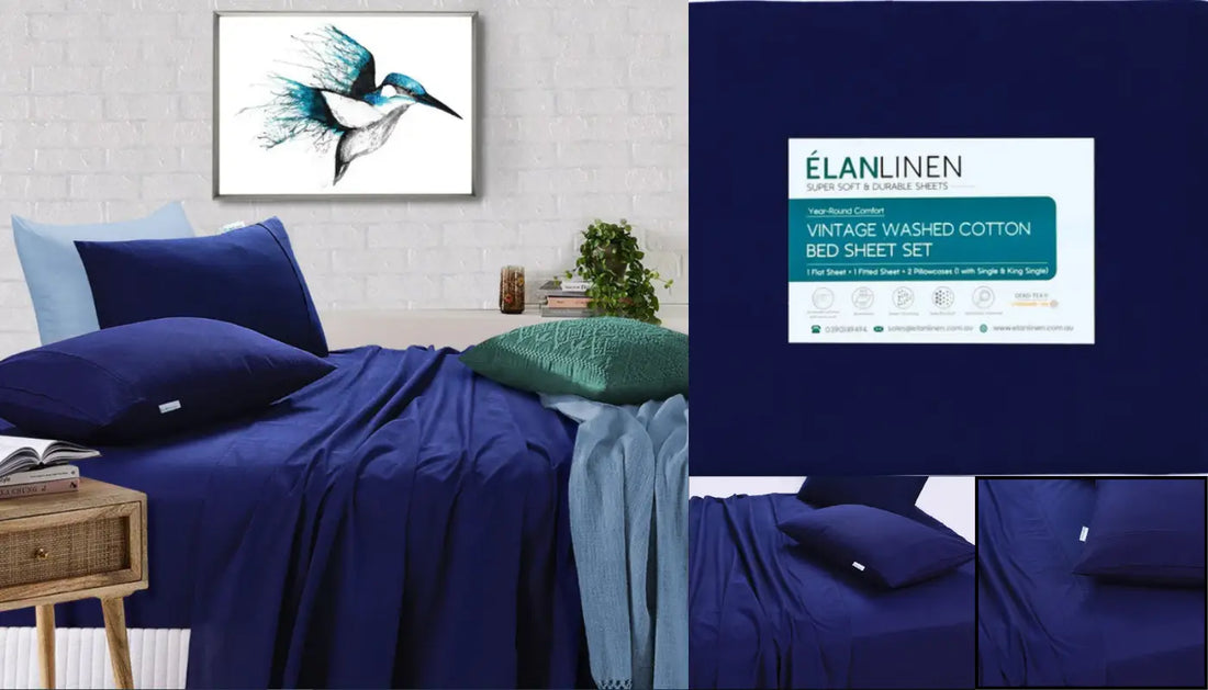 Egyptian Cotton Bed Sheets Set 100% Vintage Washed 500TC