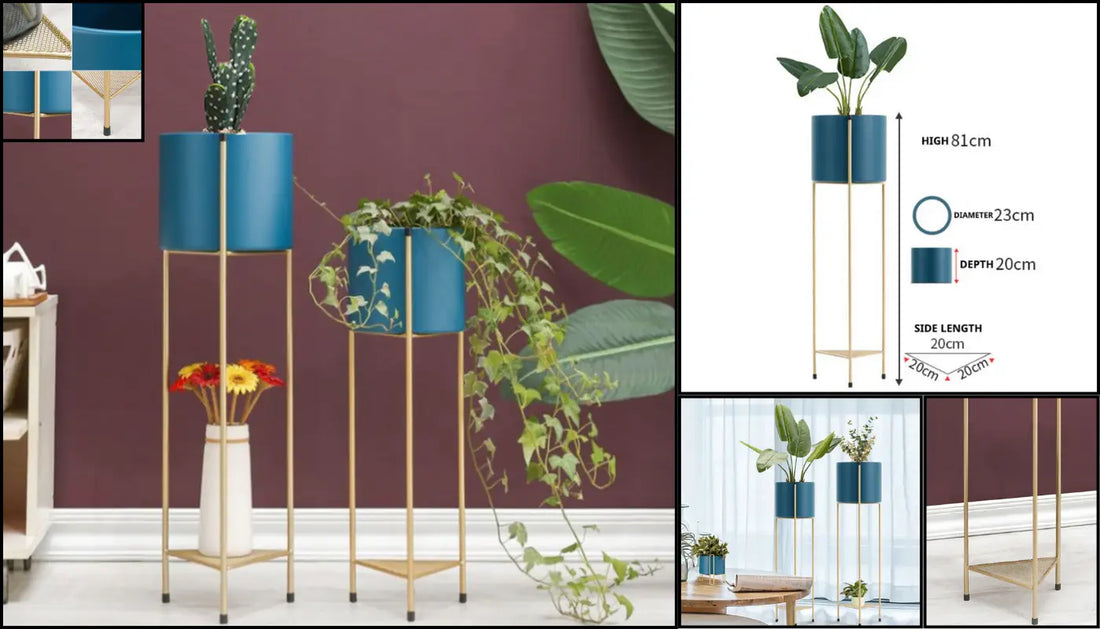 Elevate Your Decor with the Gold Metal Plant Stand