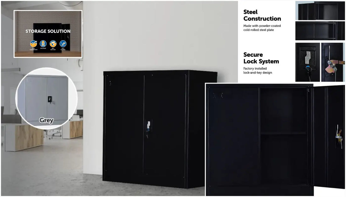 Filing Storage Locker Cabinet Safe Two-Door Shelf Office Gym