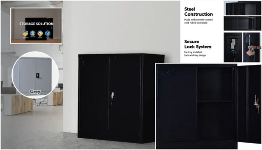 Filing Storage Locker Cabinet Safe Two-Door Shelf Office Gym