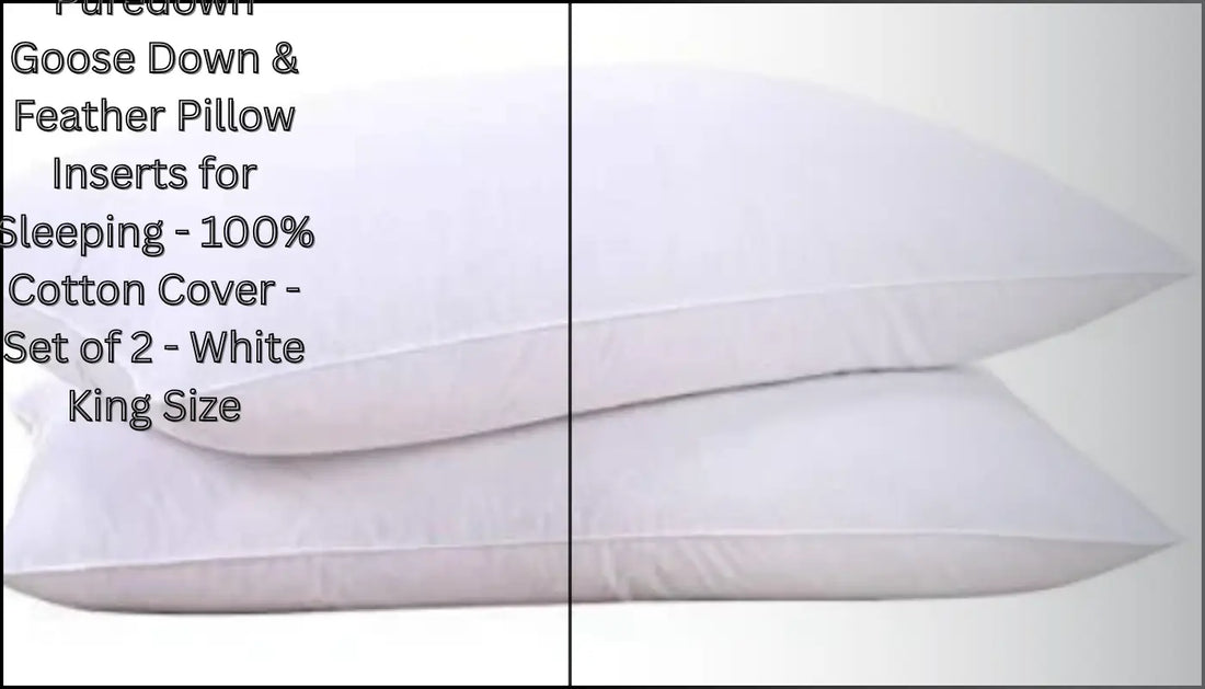 Puredown Goose Down & Feather Pillow Inserts for Sleeping