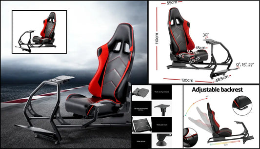 Racing Simulator Cockpit Adjustable Steering Wheel Gaming