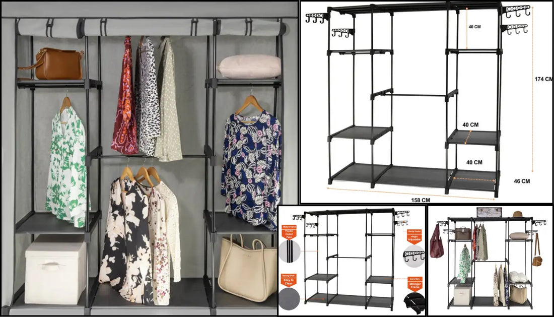 Sorti Freestanding Portable Closet Metal Wardrobe Garment