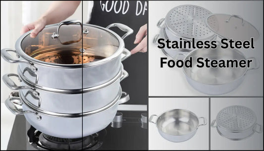 Stainless Steel Food Steamer 2X 3 Tier 32cm Heavy Duty