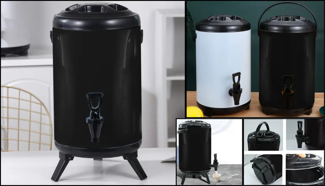 Stainless Steel Insulated Milk Tea Barrel 8X 18L Hot