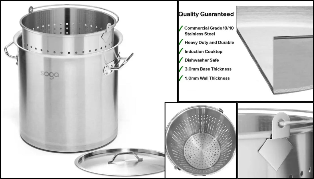 Stainless Steel Stockpot Set Premium 130L 18/10