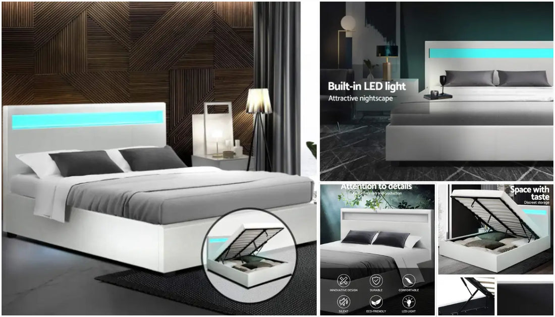 Transform Your Bedroom with a LED Bed Frame PU Leather Gas