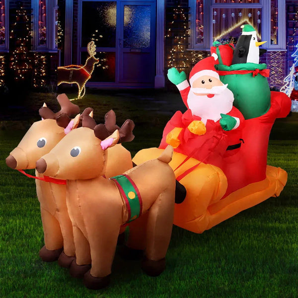 Inflatable Santa Reindeer – Perfect for Your Holiday Yard