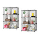 SOGA 2X Black Portable 6-Cube Storage Organiser Foldable DIY Modular Grid Space Saving Shelf