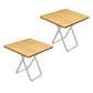 SOGA 2X 80cm Wood Color Board Square Table with White Legs Modern and Stylish Design for Home Decor