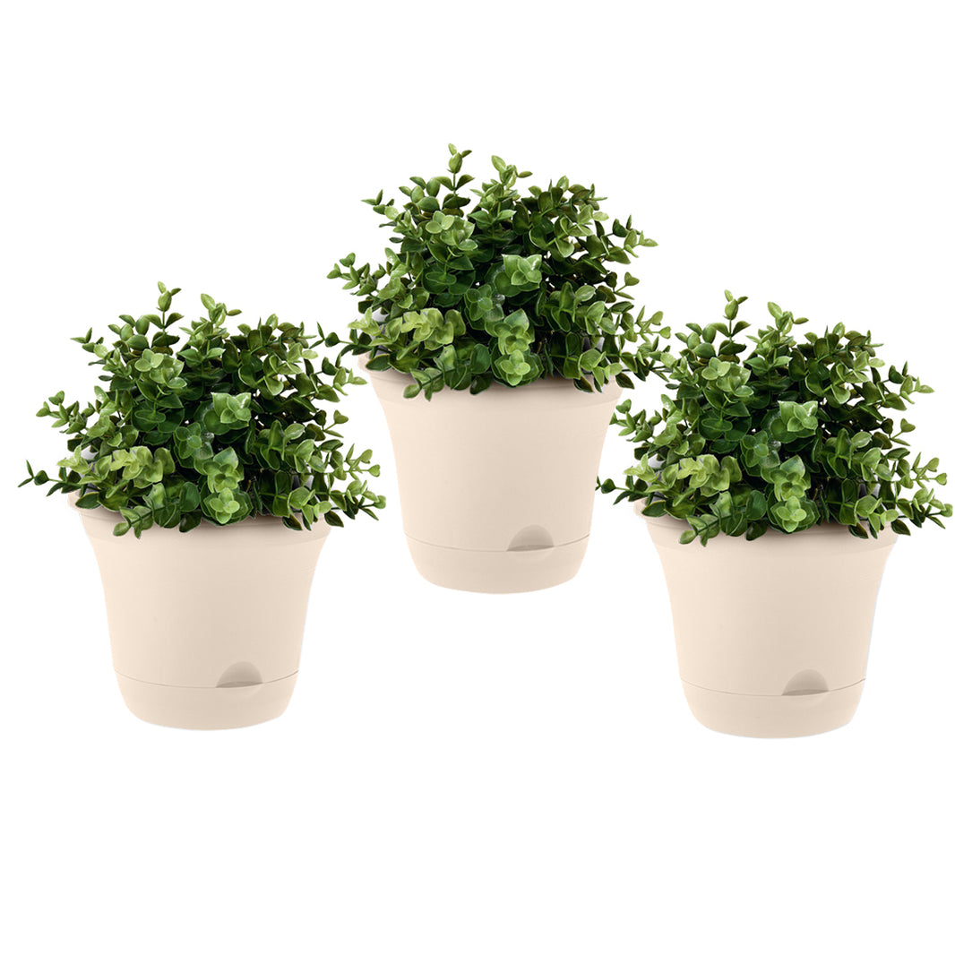 SOGA 19.5 cm Plastic Plant Pot Self Watering Planter Flower Bonsai Indoor Outdoor Garden Decor Set of 3