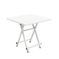 SOGA White Dining Table Portable Square Surface Space Saving Folding Desk with Lacquered Legs Home Decor