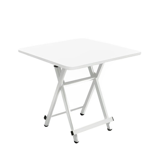 SOGA White Dining Table Portable Square Surface Space Saving Folding Desk with Lacquered Legs Home Decor