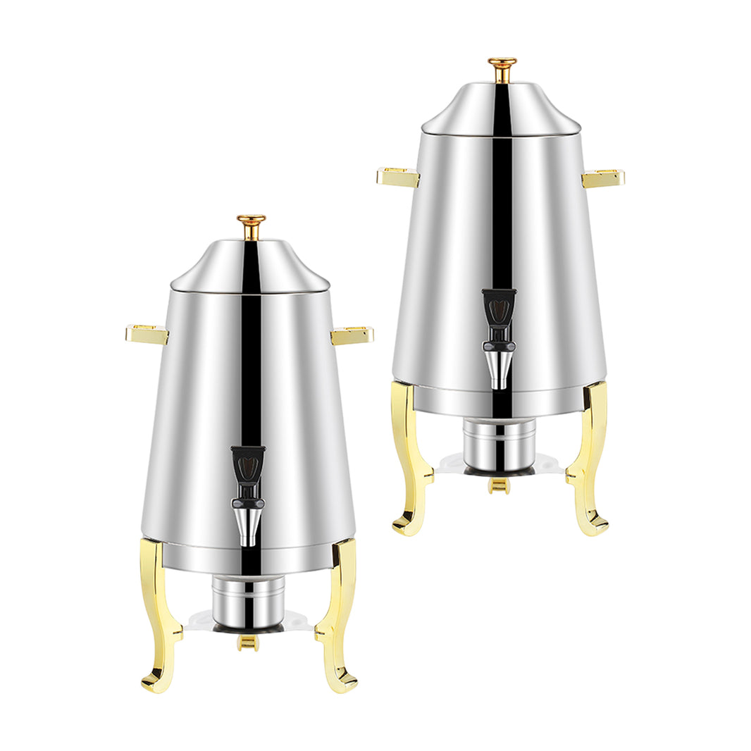 SOGA 2X Stainless Steel Dispenser Beverage Juicer Commercial Buffet Drink Container Jug with Side Handles