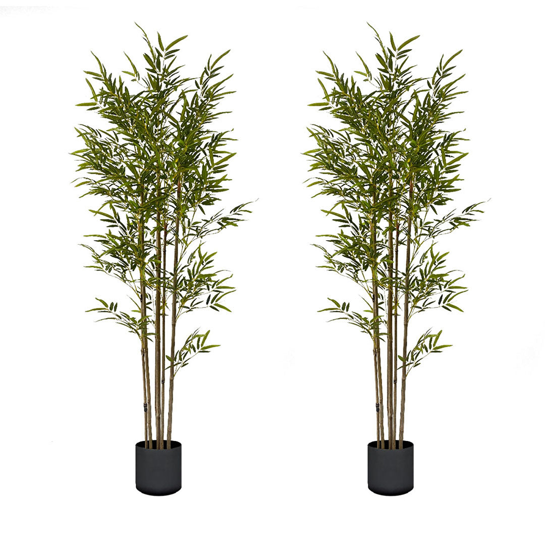 SOGA 180cm Lucky Bamboo Tree Bambusa Vulgaris Artificial Plant w/ 7 Branches Home Accent Decor