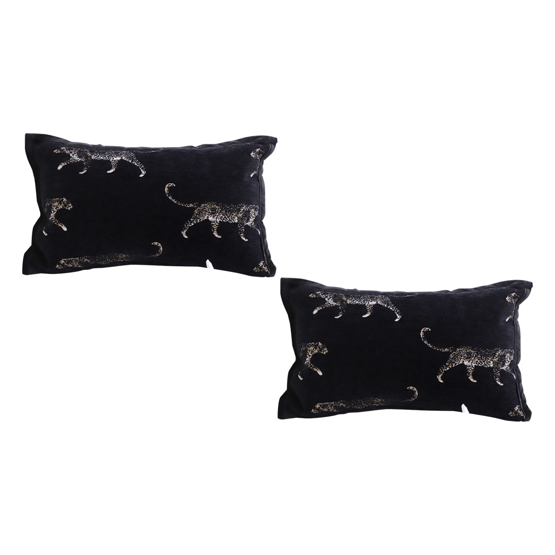 SOGA 2X 35cm Black Throw Pillow Elegant Decorative Cushion Living Room Modern Home Decor