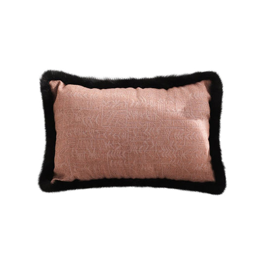 SOGA 35cm Mid-century Style Raised Embroidery Texture Edged Lumbar Throw Pillow