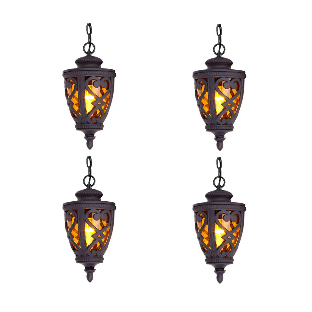 Vintage Lamp 4X 48cm Aluminum Glass Lantern Chandelier for Home Decor
