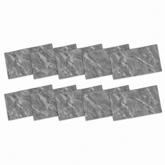 SOGA Peel & Stick Floor and Wall Tiles 30 x 60cm 10 Pack Grey Faux Marble