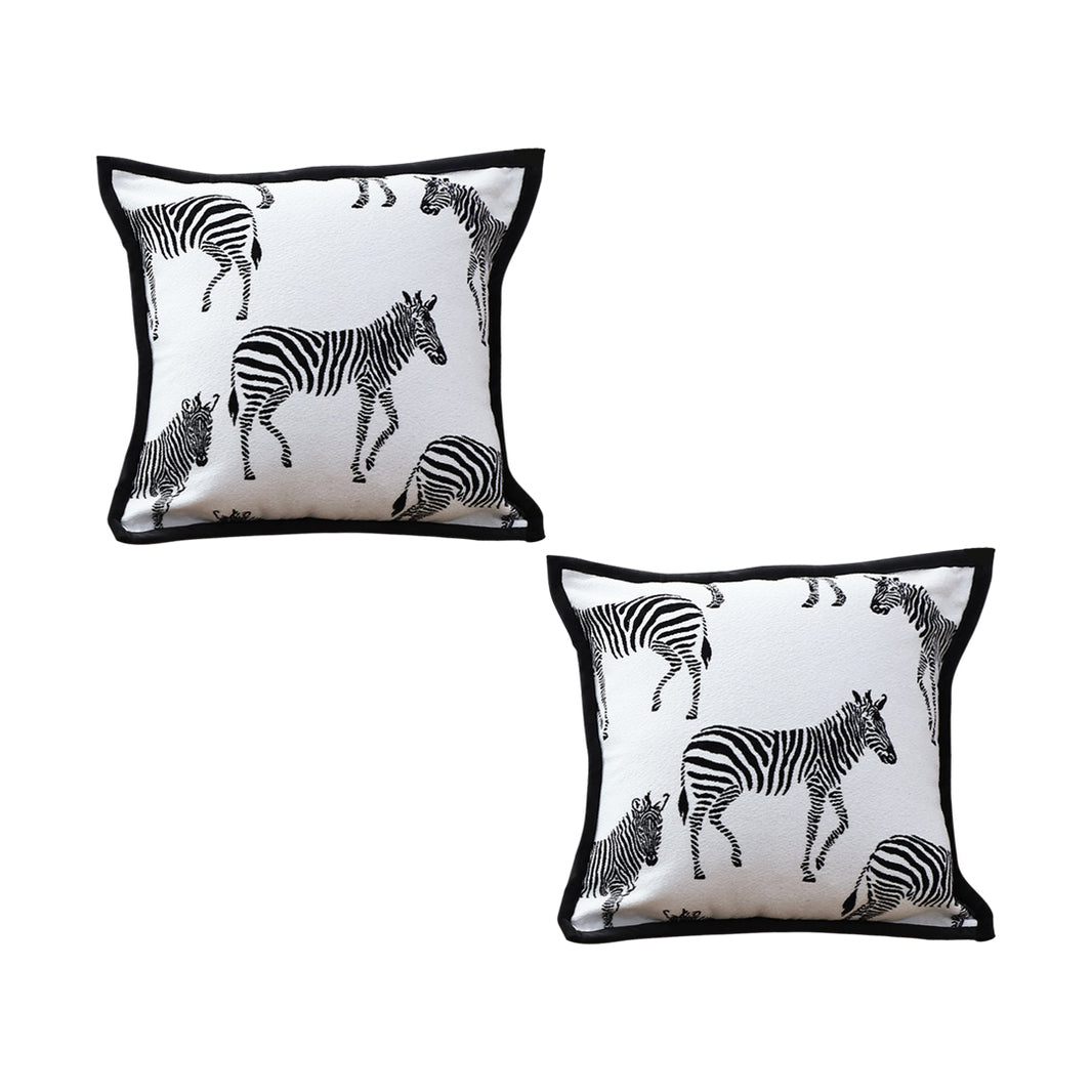 SOGA 2X 45cm Black and White Light Luxury Zebra Cushion Decorative Square Pillow Living Room