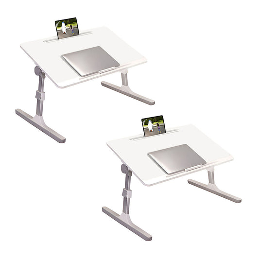 SOGA 60X40cm White Small Laptop Bed Portable Foldable Study Table Adjustable