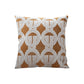 SOGA 50cm Throw Pillow Brown Circular Chain Jacquard Decorative Square for Home Decor
