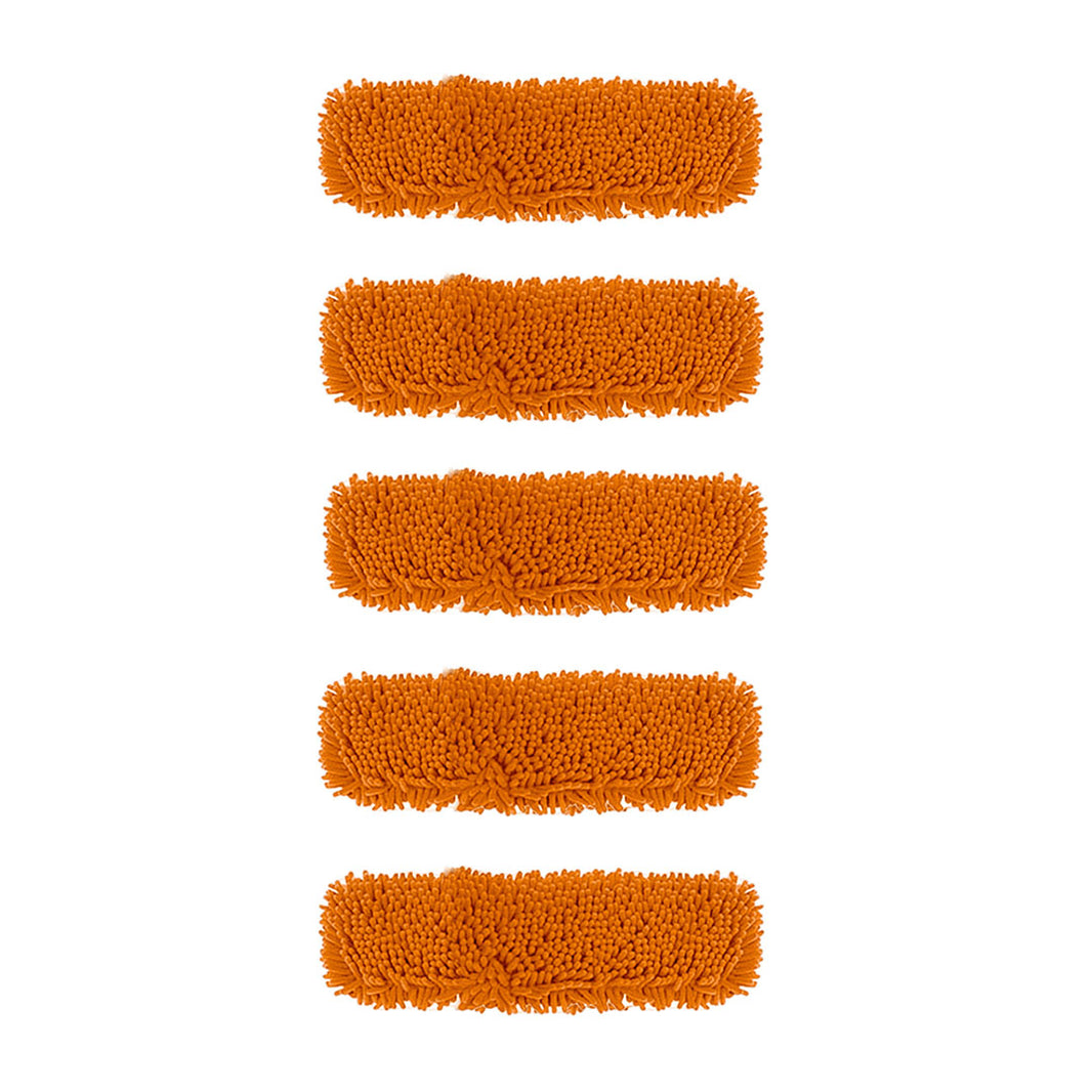 SOGA 5X 50x12 Orange Microfiber Flat Mop Floor Cleaning Pads Rotating Dust Remover