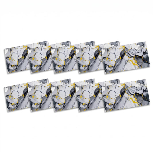 SOGA Peel & Stick Floor and Wall Tiles 30 x 60cm 10 Pack Blue Agate Faux Marble
