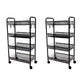SOGA 2X 4 Tier Steel Black Bee Mesh Kitchen Cart Multi-Functional Shelves Portable Storage Organizer with Wheels