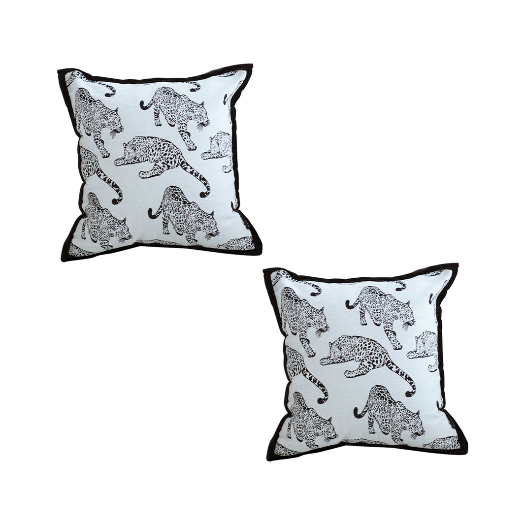 SOGA 2X 45cm Throw Pillow White & Black Leopard Light Luxury Decorative Cushion for Living Room