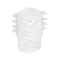 SOGA 150mm Clear Gastronorm GN Pan 1/6 Food Tray Storage Bundle of 4