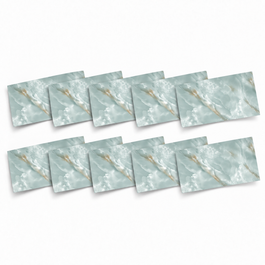 SOGA Peel & Stick Floor and Wall Tiles 30 x 60cm 10 Pack Jade Faux Marble