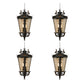 Vintage Lamp 4X 60.3cm Aluminum & Glass Lantern Elegant Chandelier Style Classic Hanging Light Antique-Inspired Design