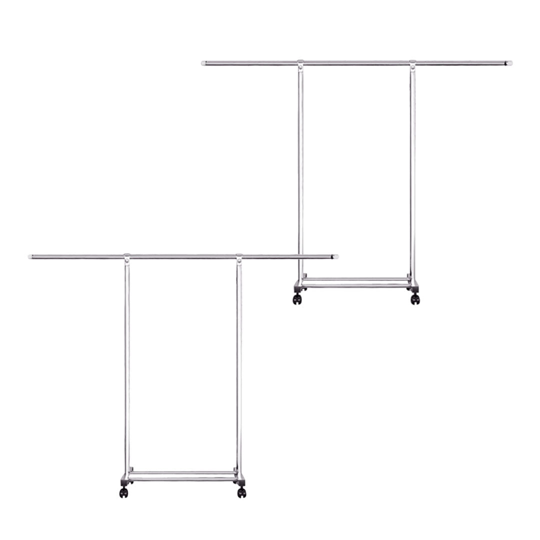 SOGA 2X 180cm Stainless Steel Floor-Standing Clothes Rack - Durable and Space-Saving Laundry Organizer