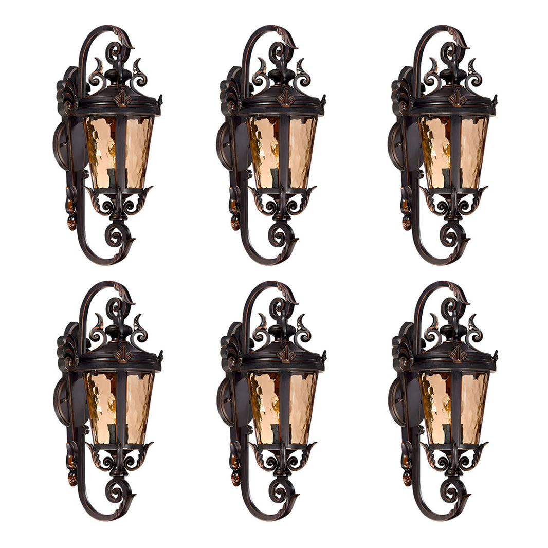 Vintage Lantern 6X 70cm Aluminum & Glass Wall Light Classic Lantern Design Elegant Outdoor Antique Inspired Wall Lamp