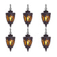 Vintage Lamp 6X 48cm Aluminum Glass Lantern Chandelier for Home Decor