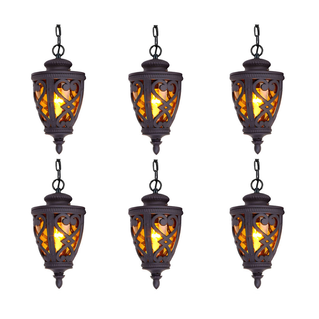 Vintage Lamp 6X 48cm Aluminum Glass Lantern Chandelier for Home Decor