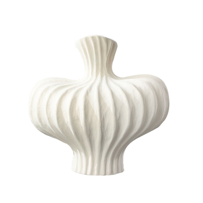SOGA 25X24cm Small Matte White Ornament Vases Countertop Decoration Accessories Porch Crafts Home Decor