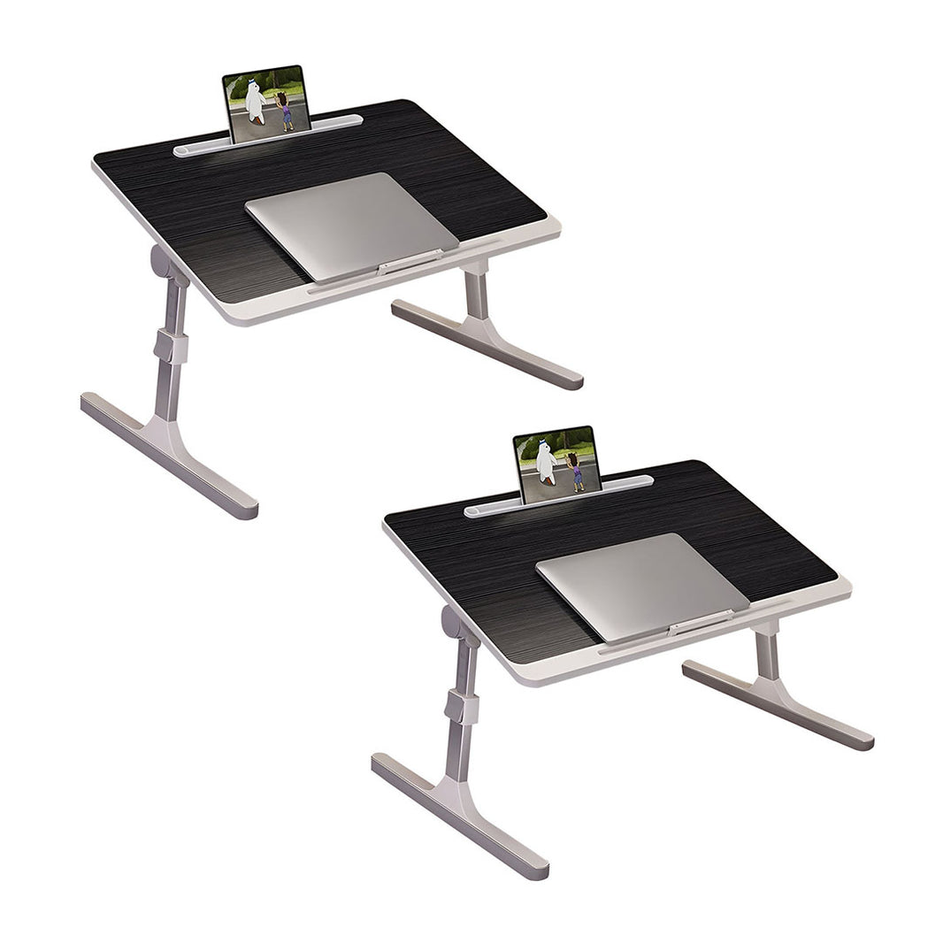 SOGA 2X 60X40cm Black Small Laptop Bed Portable Foldable Study Table Adjustable