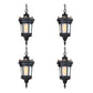 Vintage Lamp 4X 54.5cm Elegant Aluminum & Glass Lantern Chandelier Classic Hanging Light Fixture Antique Style