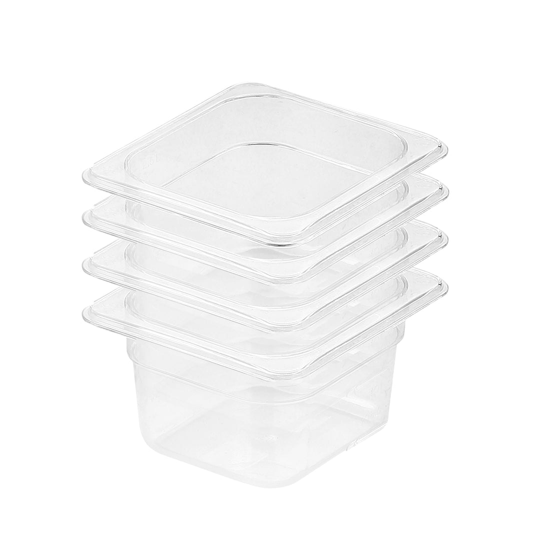 SOGA 100mm Clear Gastronorm GN Pan 1/6 Food Tray Storage Bundle of 4